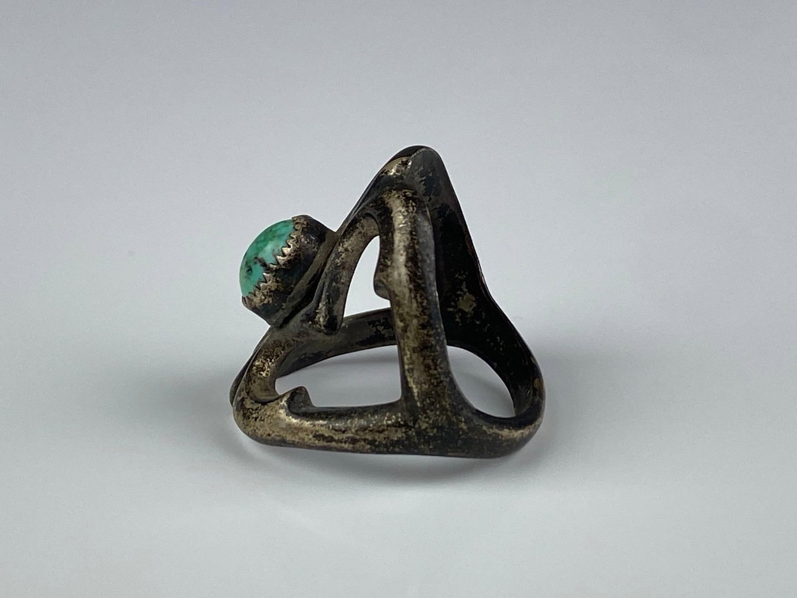 Sterling Silver Openwork Turquoise Ring - 2