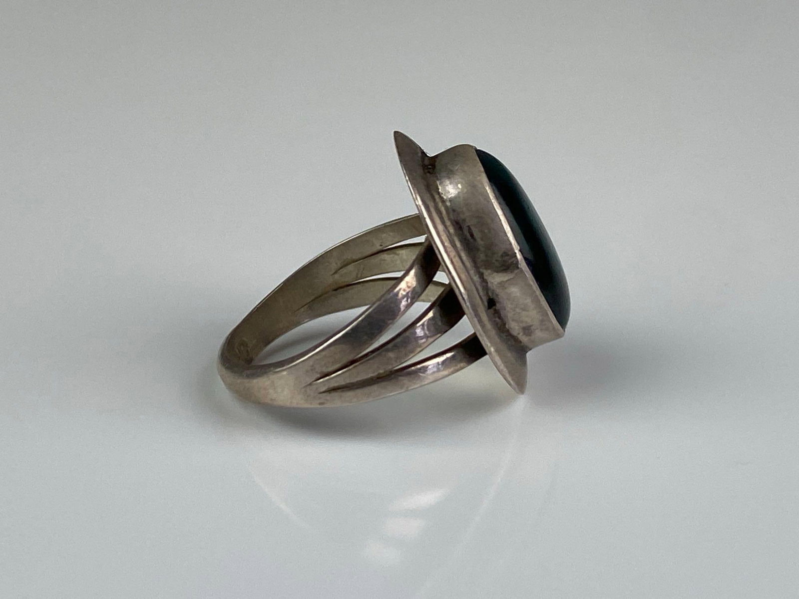 Sterling Silver Rhinestone Ring - 4