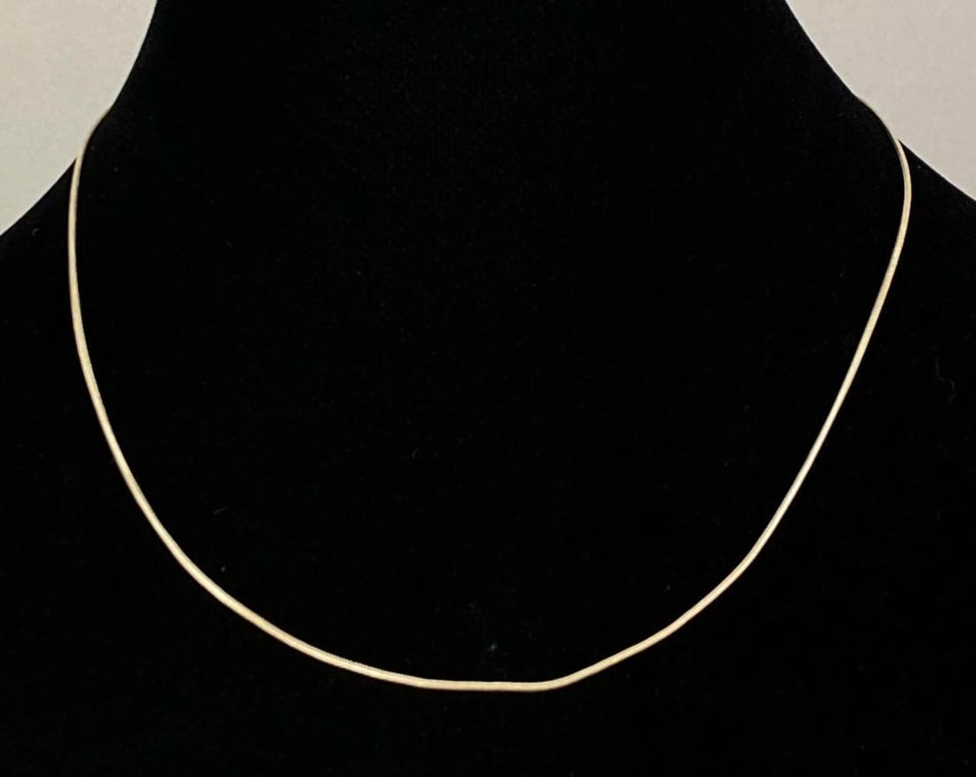 Italian Sterling Silver Snake Link Necklace: Measures 18 inches in length