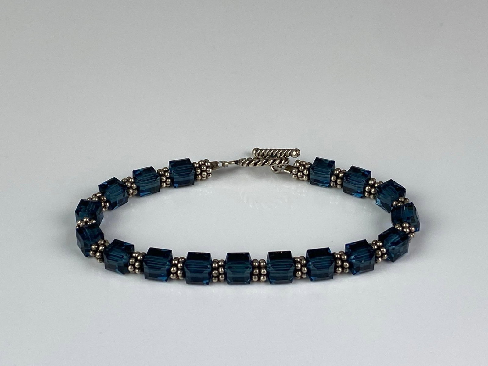 Sterling Silver Rhinestone Toggle Bracelet - 2