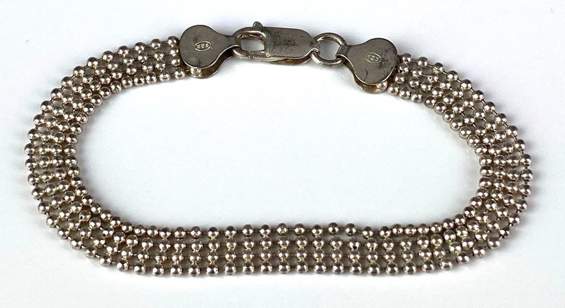 Italian Sterling Silver Four Row Ball Chain Bracelet (1 of 2)