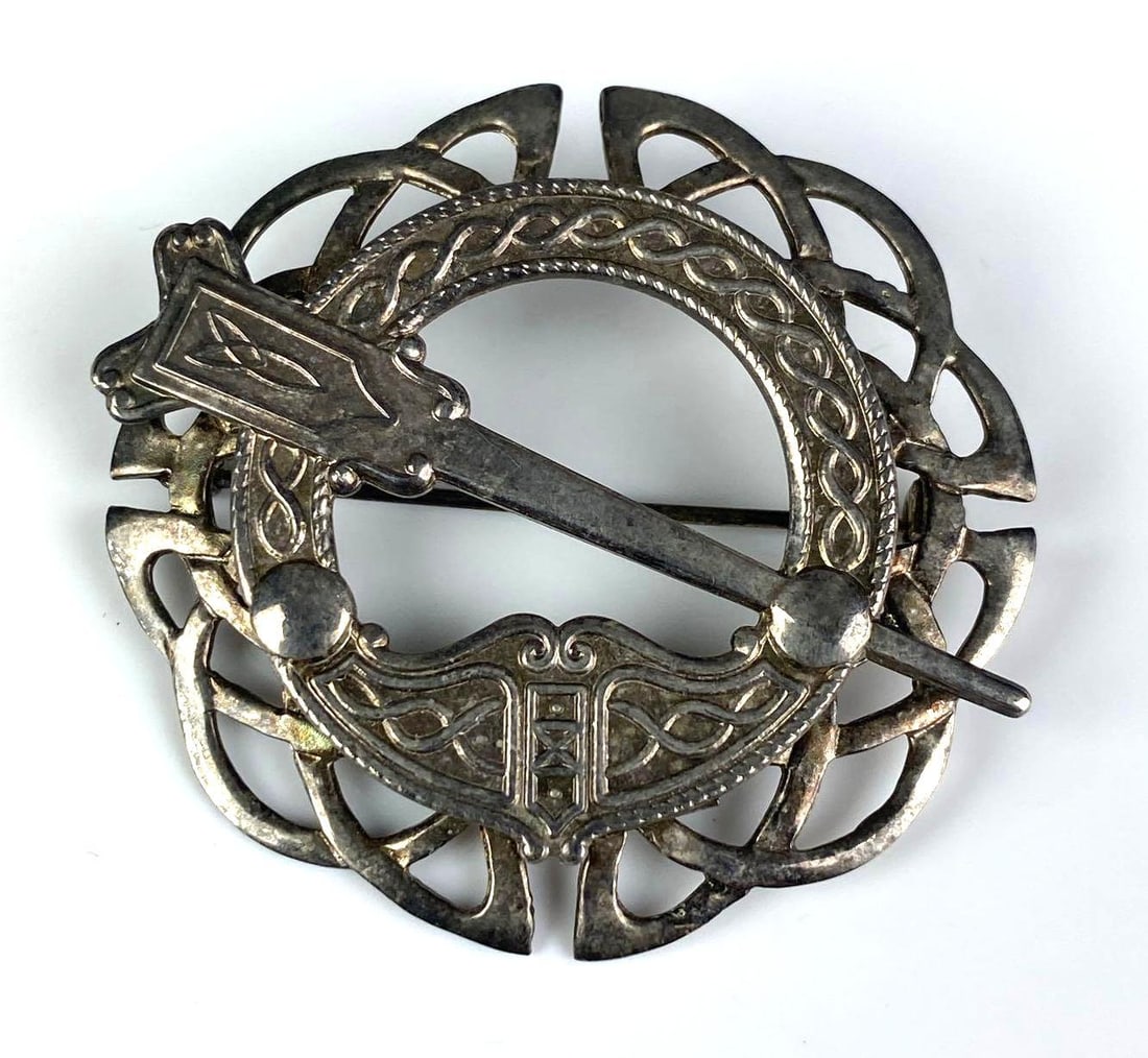 Michael Goldstone Irish Sterling Silver Celtic Penannular Brooch/Pendant (1 of 2)