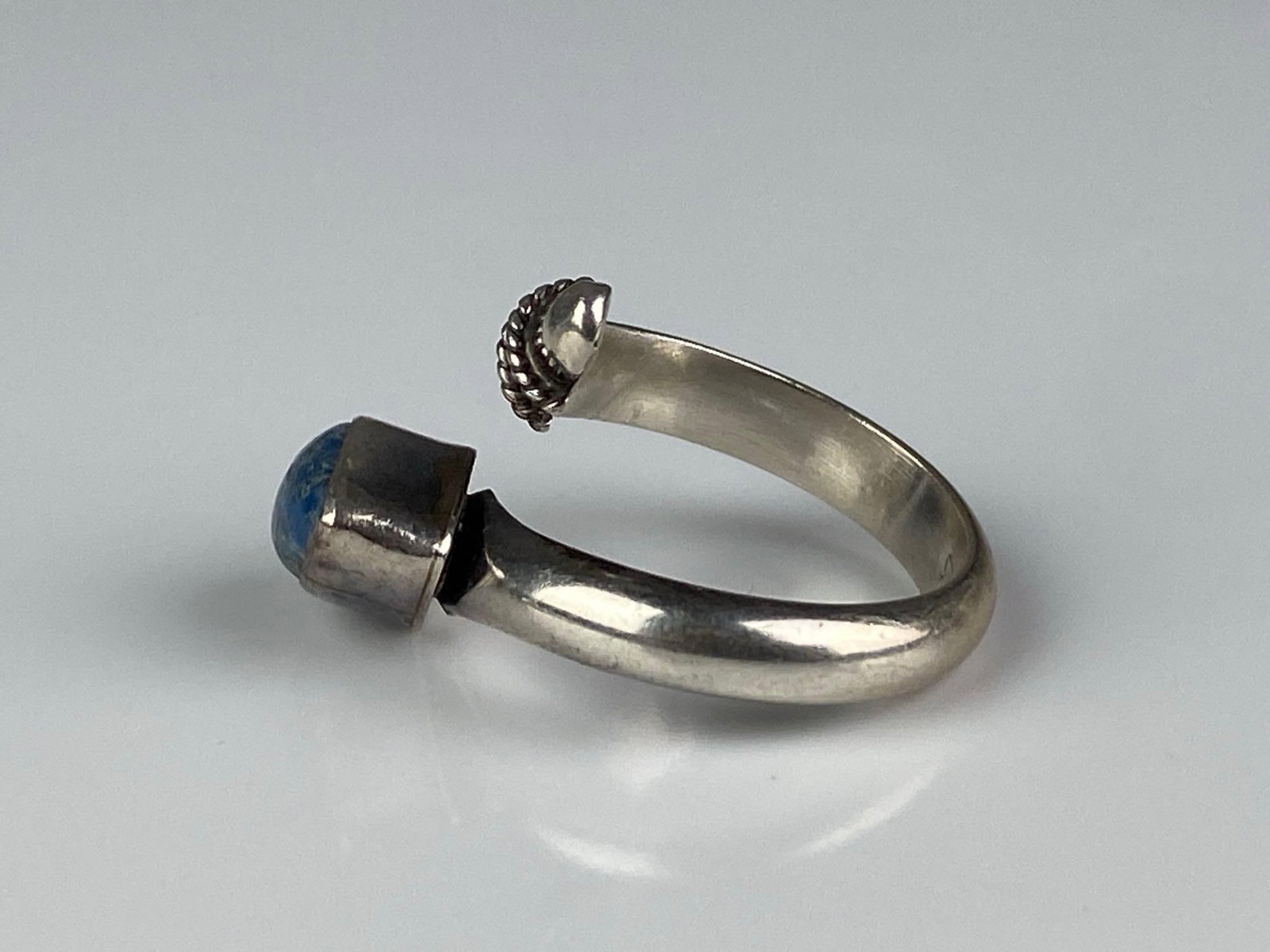 Sterling Silver Lapis Lazuli Bypass Ring - 2