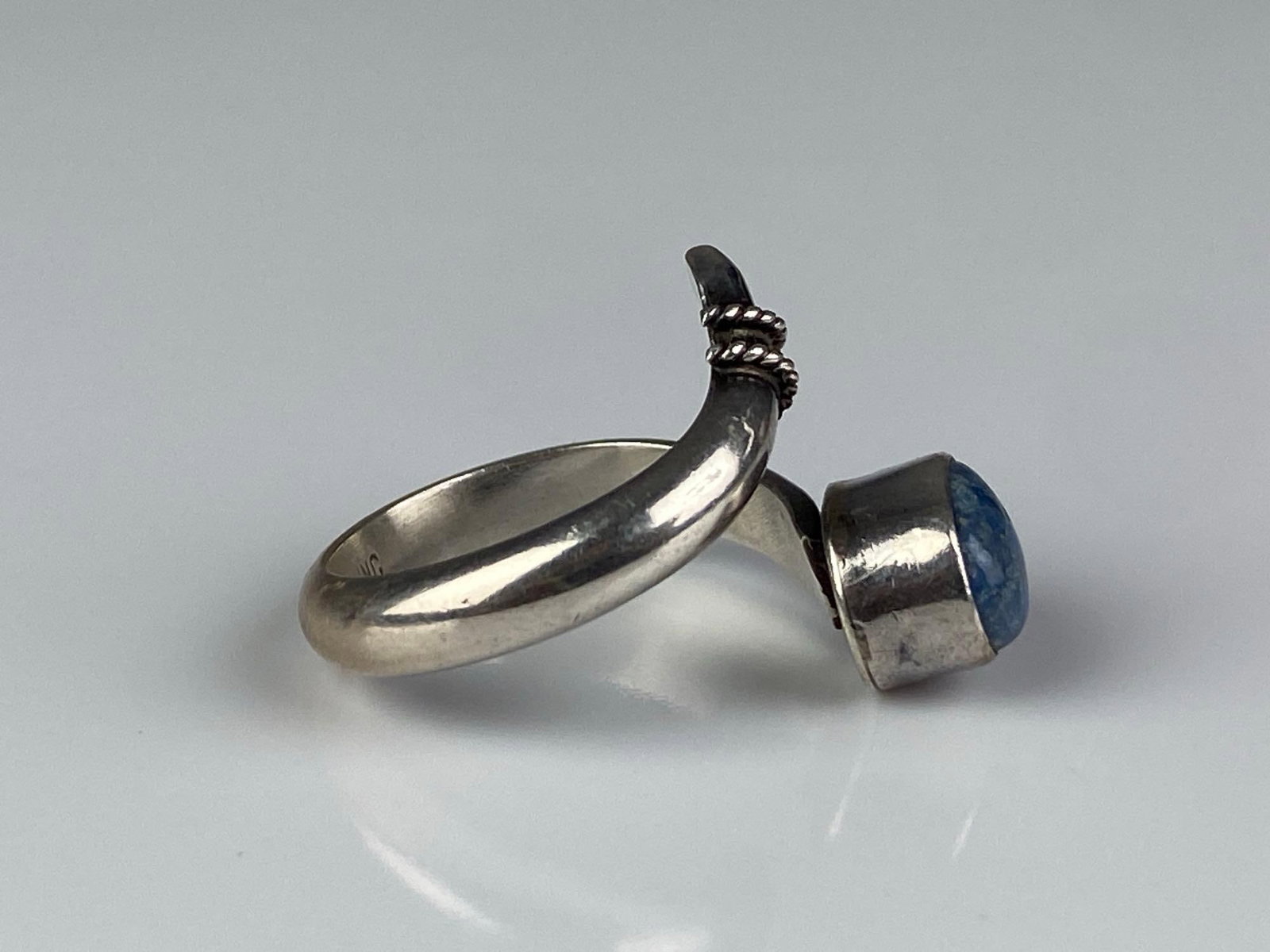 Sterling Silver Lapis Lazuli Bypass Ring - 4