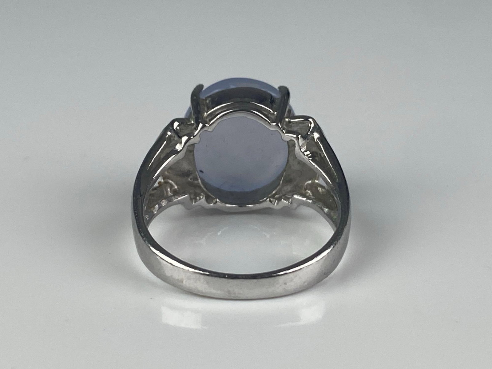 Sterling Silver Gray Jadeite Ring - 3