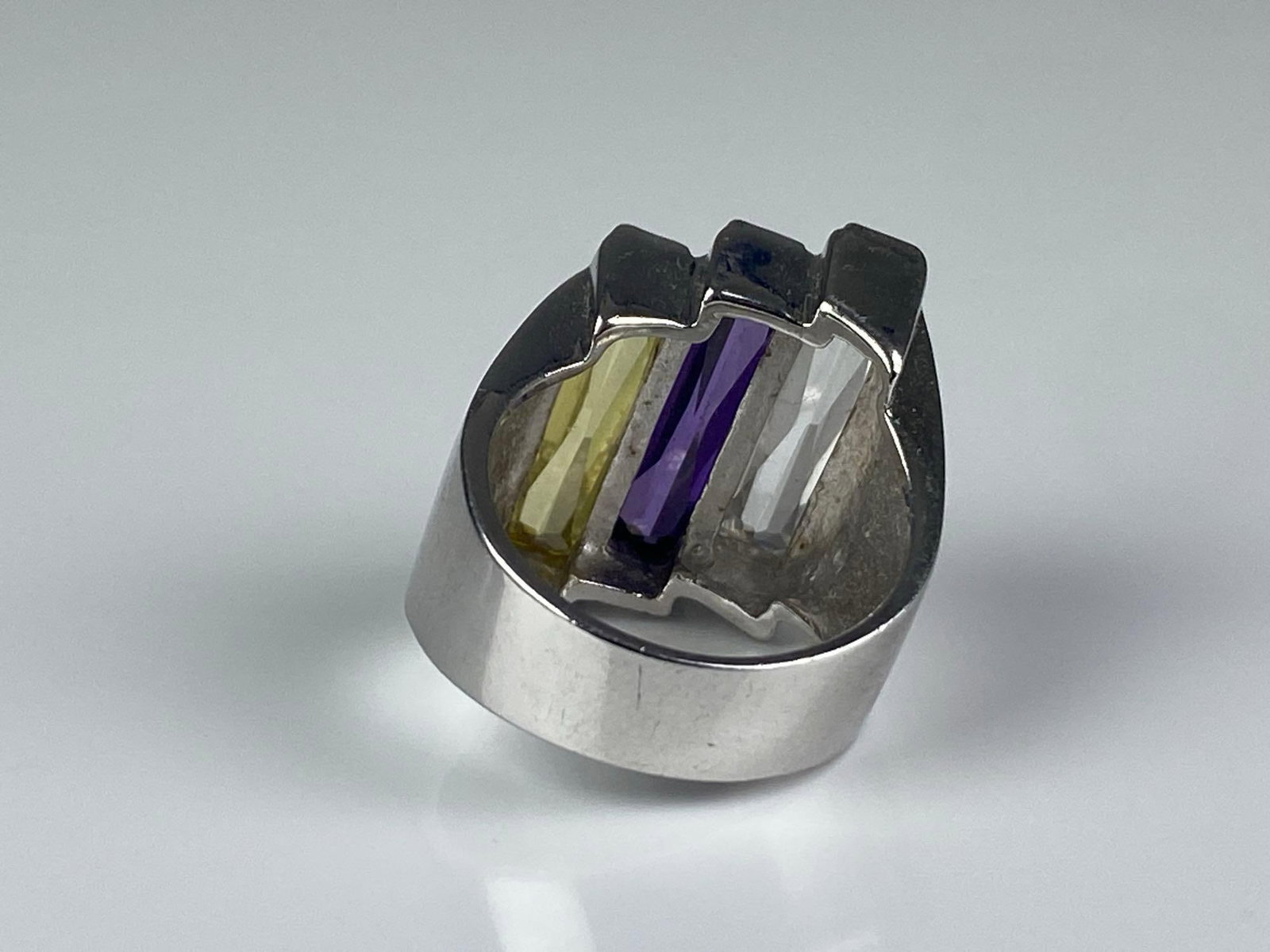 Sterling Silver Rhinestone Ring - 3