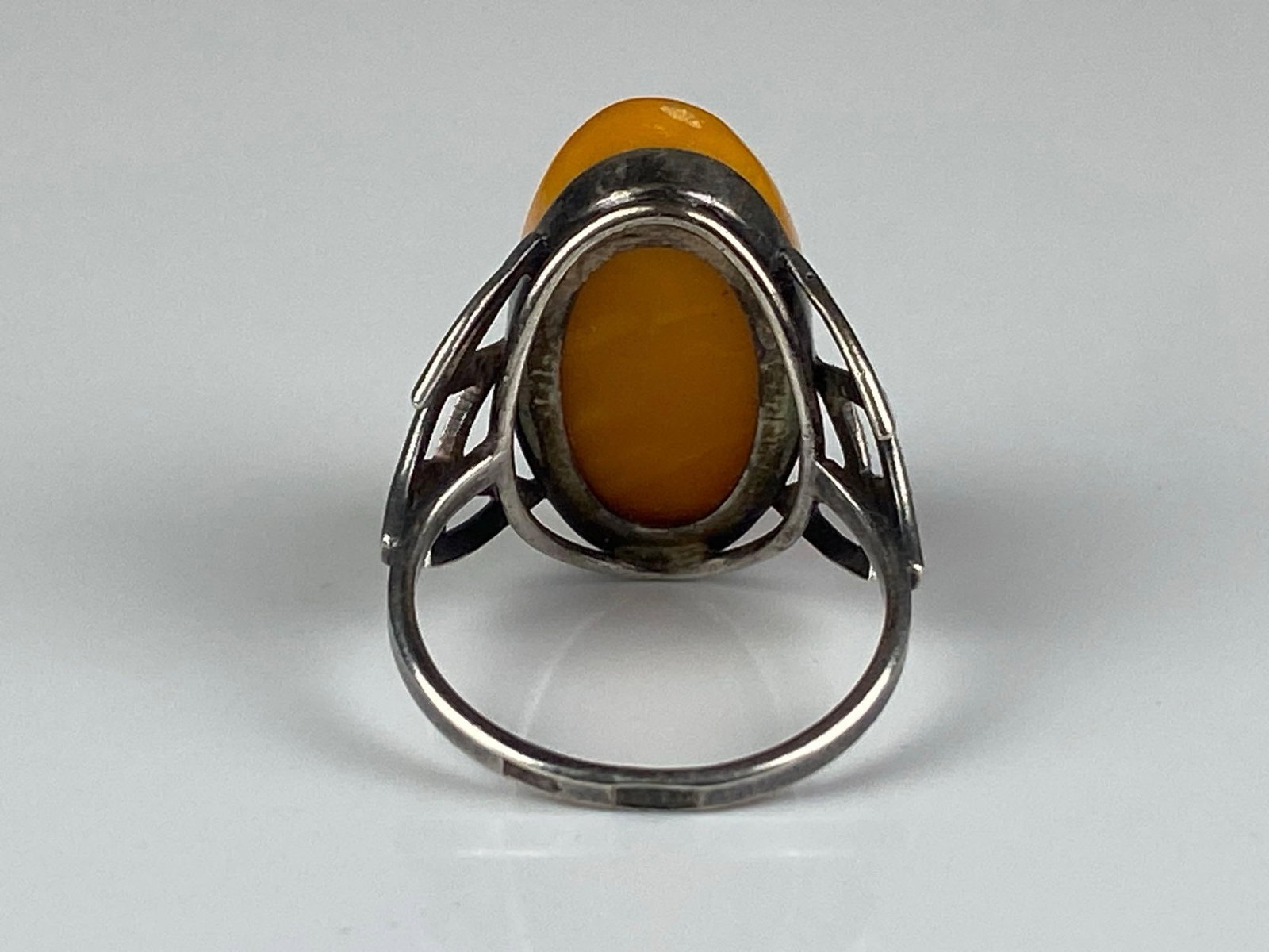 Sterling Silver Baltic Amber Ring - 3