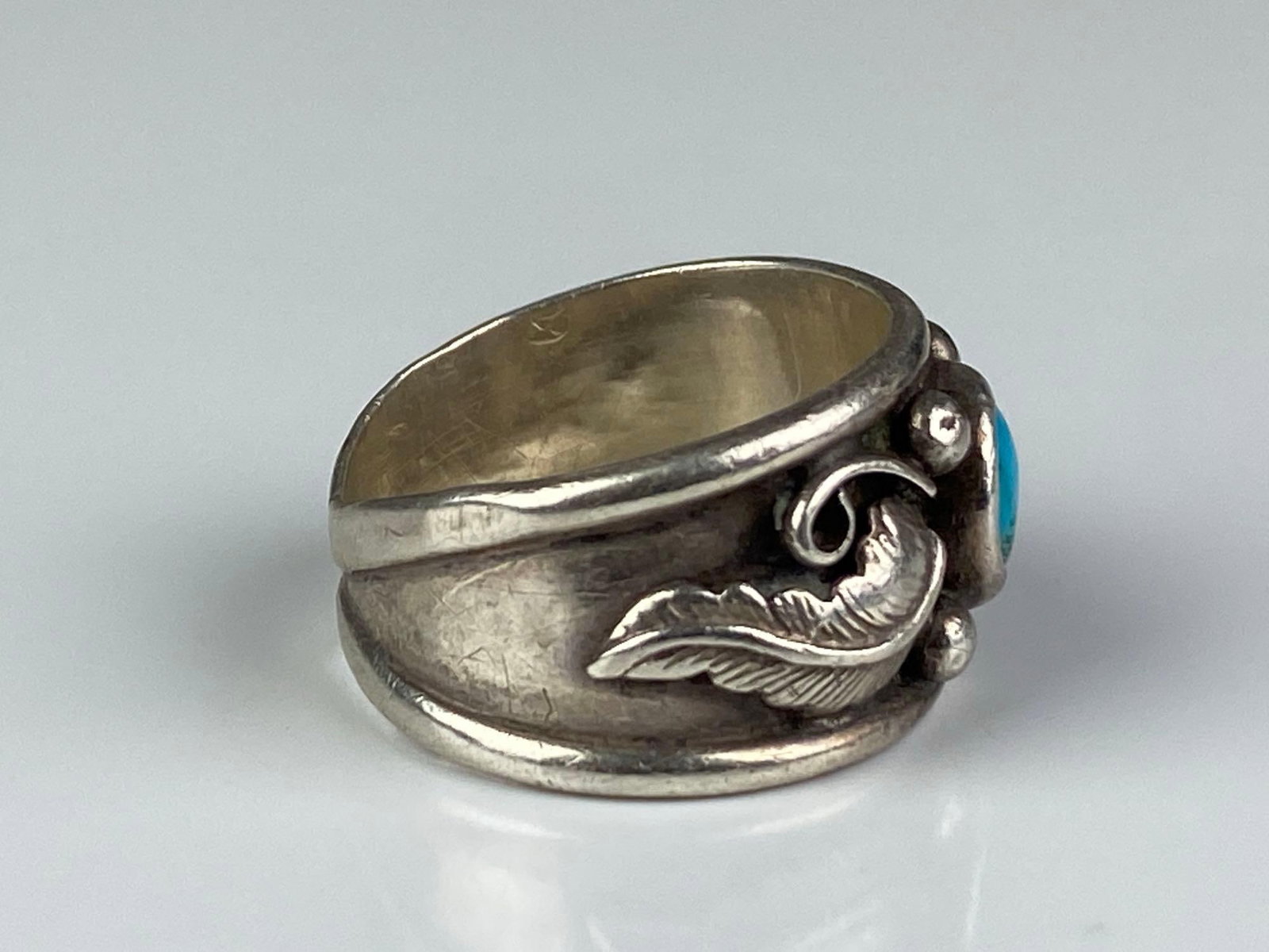 Sterling Silver Native American Turquoise Ring - 4