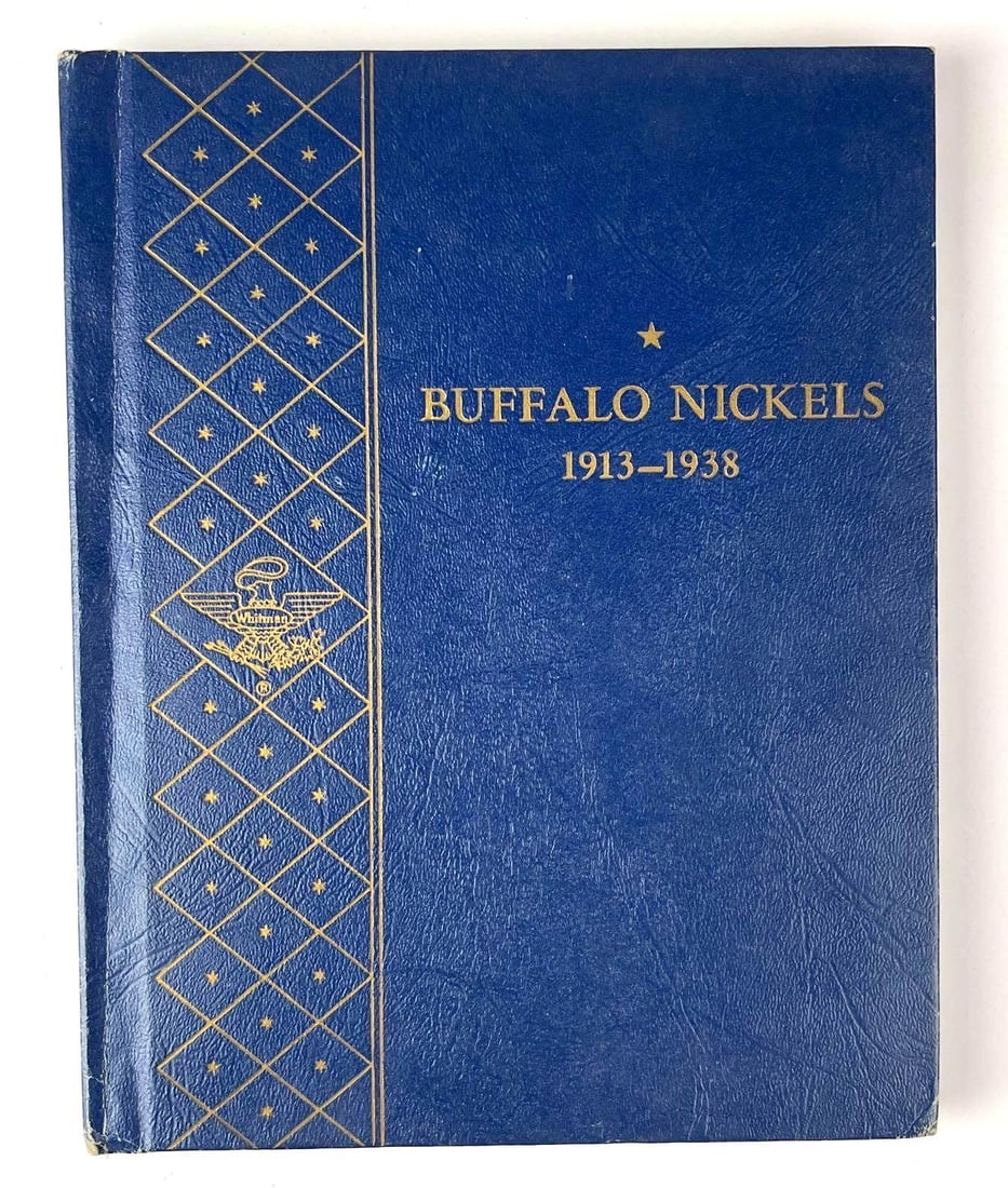 Group of 43 US Buffalo Nickels in a Whitman Coin Folder: Folder has been repaired. Includes years 1926 S, 1913 Varient 1, 1937 and more.