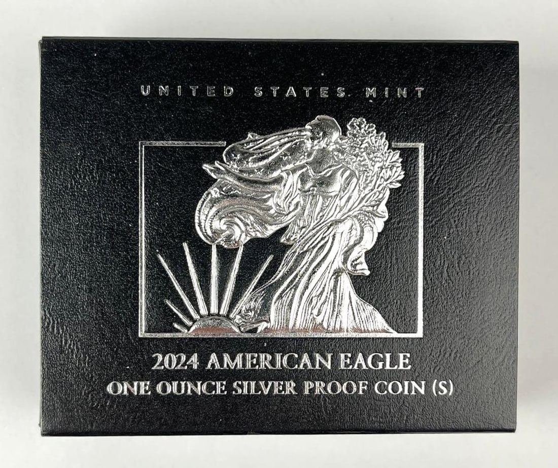 2024 S US $1 American Silver Eagle 1 oz Fine Silver Proof Dollar: Includes COA