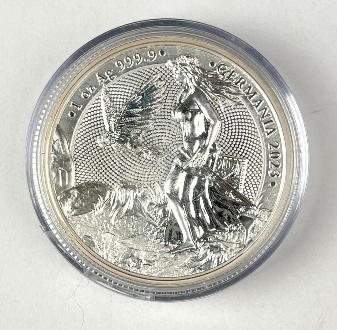 2023 Germania Mint 5 Mark Germania 1 oz 999.9 Fine Silver Round: 2023 Germania Mint 5 Mark Germania 1 oz 999.9 Fine Silver Round