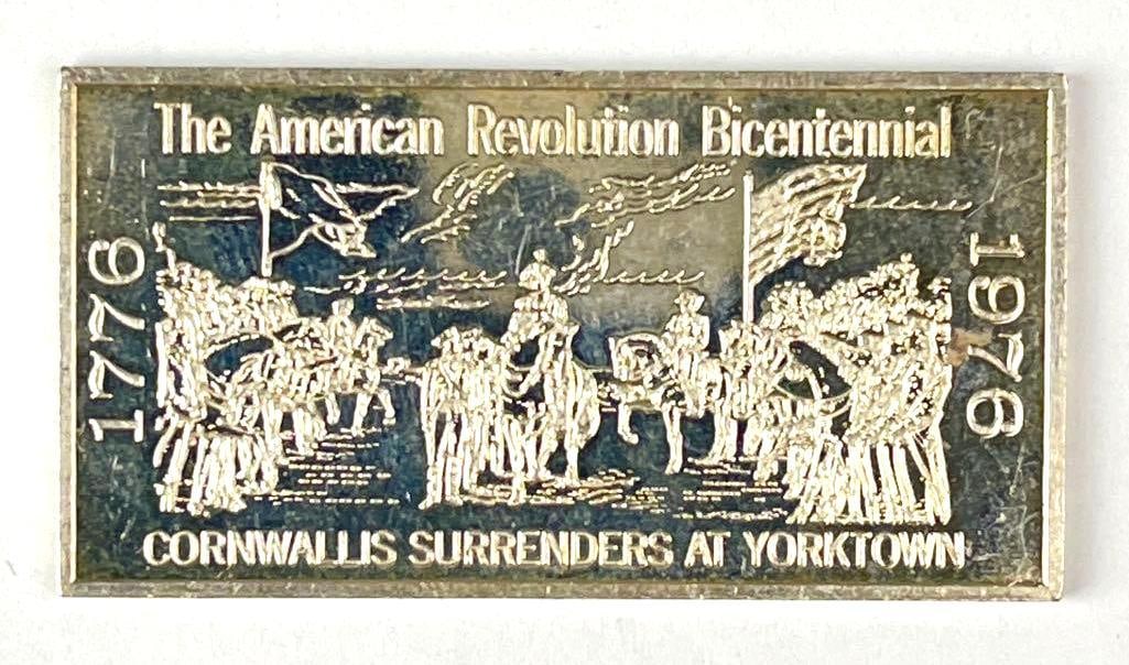 1976 The Kennedy Mint The American Revolution Bicentennial 300 Grains .999 Fine Silver Ingot/ Bar: 1976 The Kennedy Mint The American Revolution Bicentennial 300 Grains .999 Fine Silver Ingot/ Bar