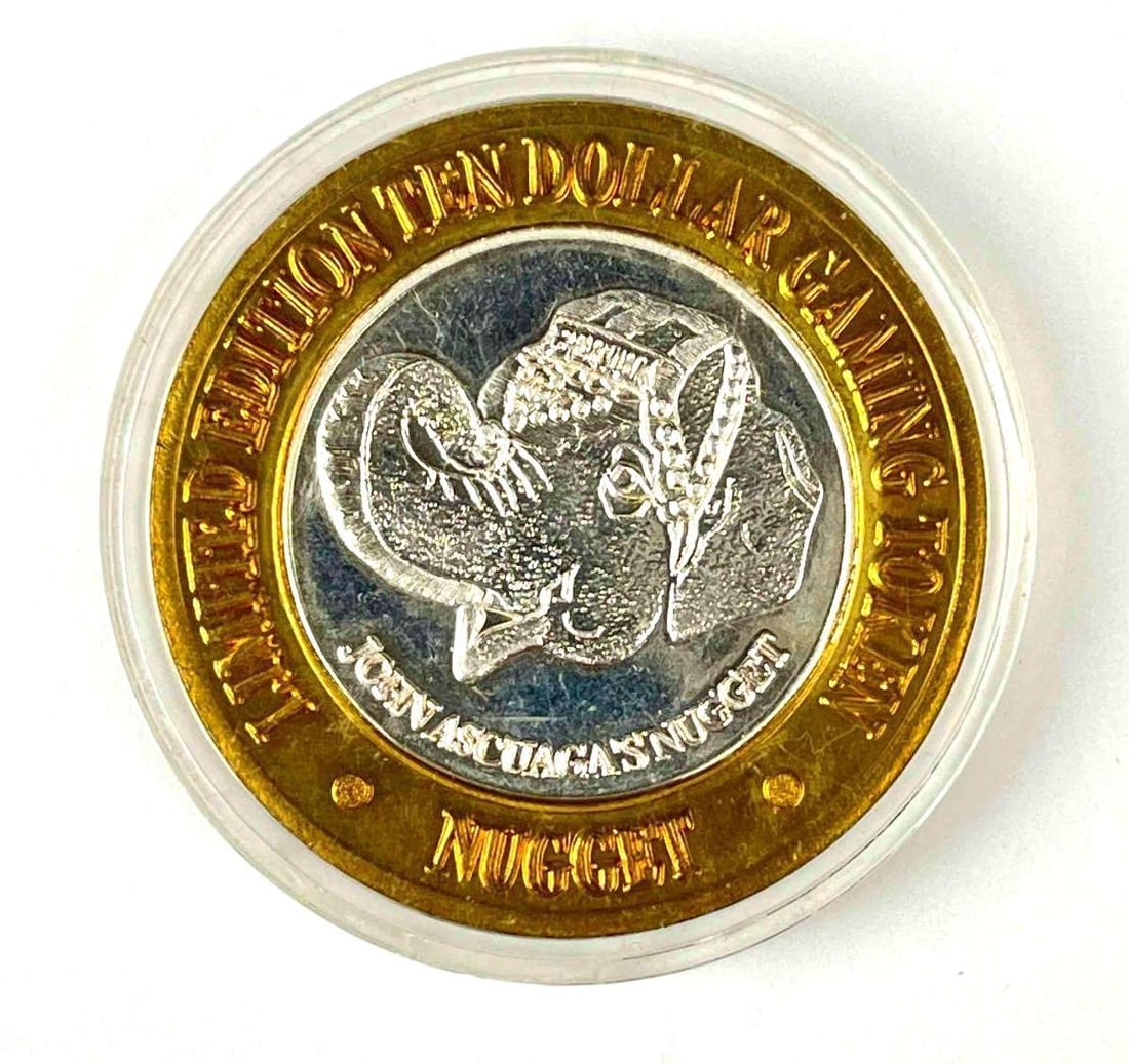 Limited Edition $10 Sparks, Nevada Nugget .60 oz .999 Fine Silver Casino Gaming Token: Limited Edition $10 Sparks, Nevada Nugget .60 oz .999 Fine Silver Casino Gaming Token