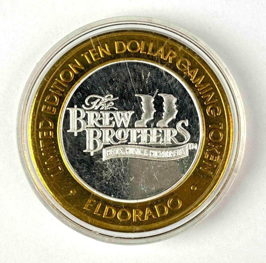 Limited Edition $10 Reno, Nevada Eldorado .60 oz .999 Fine Silver Casino Gaming Token (1 of 2)