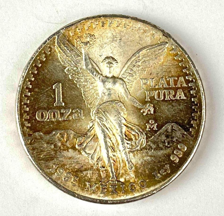 1985 Mexico Libertad 1 Onza 1 oz .999 Fine Silver Round: 1985 Mexico Libertad 1 Onza 1 oz .999 Fine Silver Round
