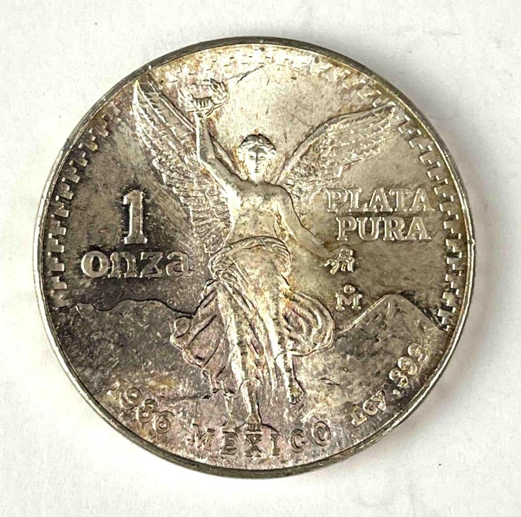 1986 Mexico Libertad 1 Onza 1 oz .999 Fine Silver Round: 1986 Mexico Libertad 1 Onza 1 oz .999 Fine Silver Round