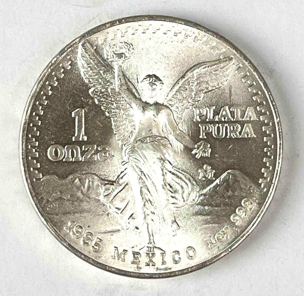 1985 Mexico Libertad 1 Onza 1 oz .999 Fine Silver Round: 1985 Mexico Libertad 1 Onza 1 oz .999 Fine Silver Round