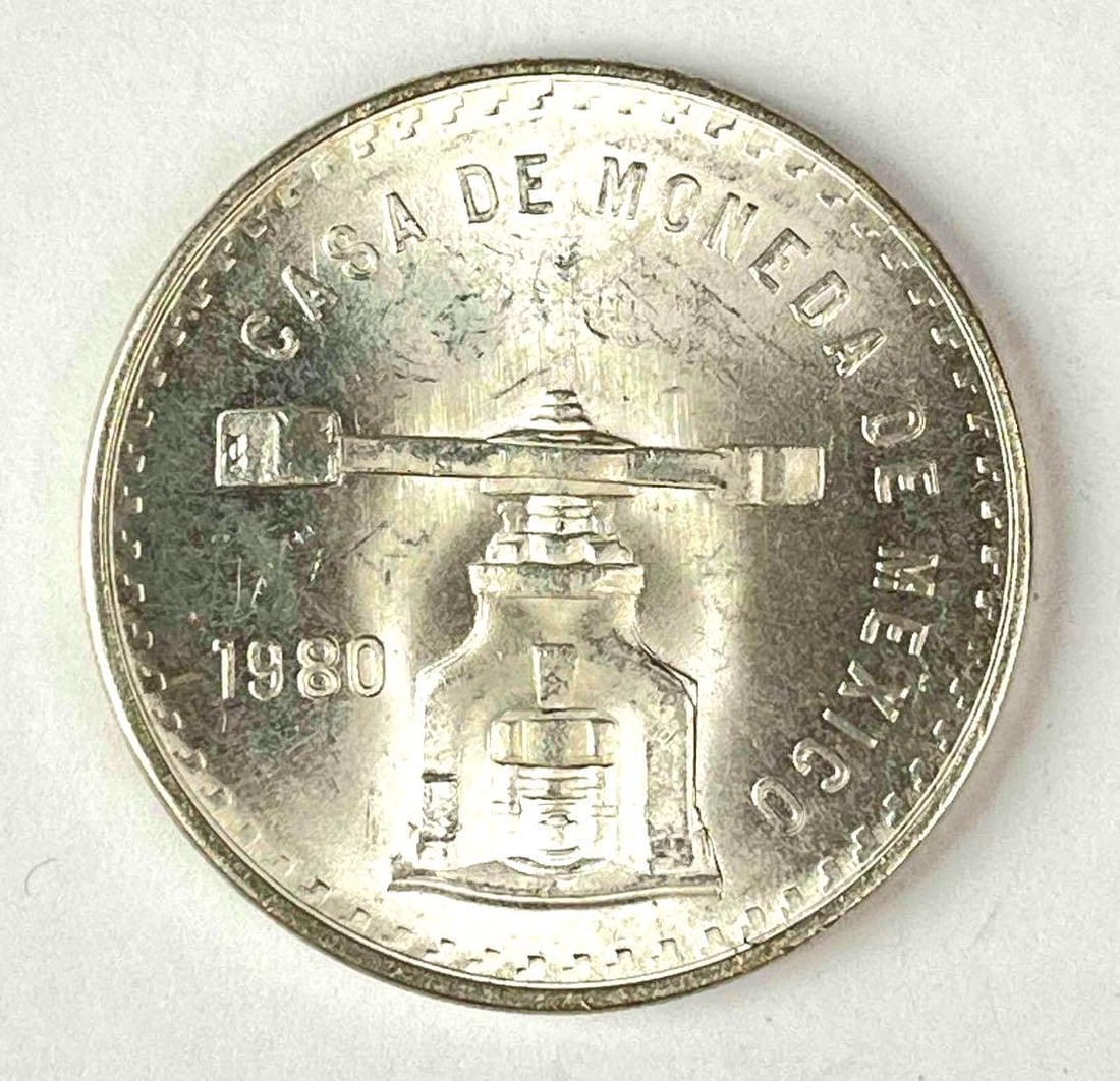 1980 Mexico Balanced Scale 1 Onza 1 oz .999 Fine Silver Round: 1980 Mexico Balanced Scale 1 Onza 1 oz .999 Fine Silver Round