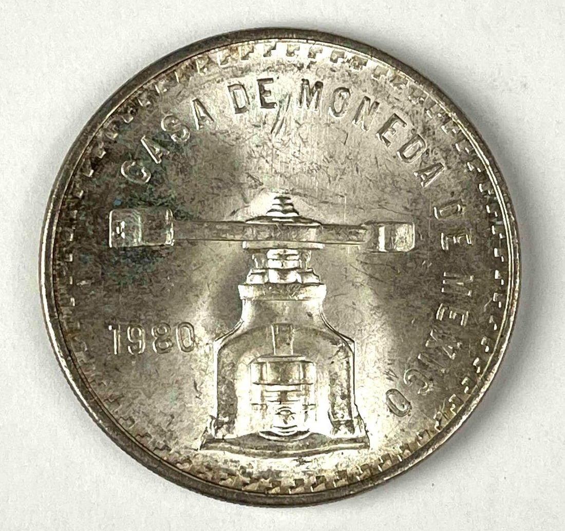 1980 Mexico Balanced Scale 1 Onza 1 oz .999 Fine Silver Round: 1980 Mexico Balanced Scale 1 Onza 1 oz .999 Fine Silver Round