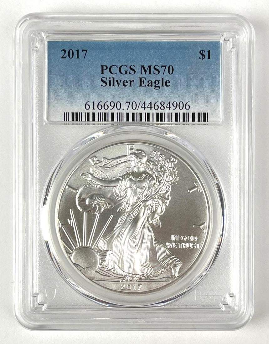 2017 US $1 American Silver Eagle 1 oz Fine Silver Coin PCGS MS70 (1 of 2)