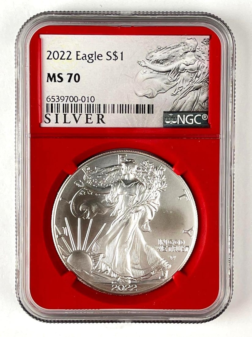 2022 US $1 American Silver Eagle 1 oz Fine Silver Coin NGC MS70: 2022 US $1 American Silver Eagle 1 oz Fine Silver Coin NGC MS70