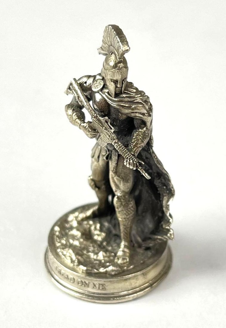 Gold Spartan Dont Tread on Me #5 1 oz 999 Silver Figure: Includes COA, max Mintage of 500