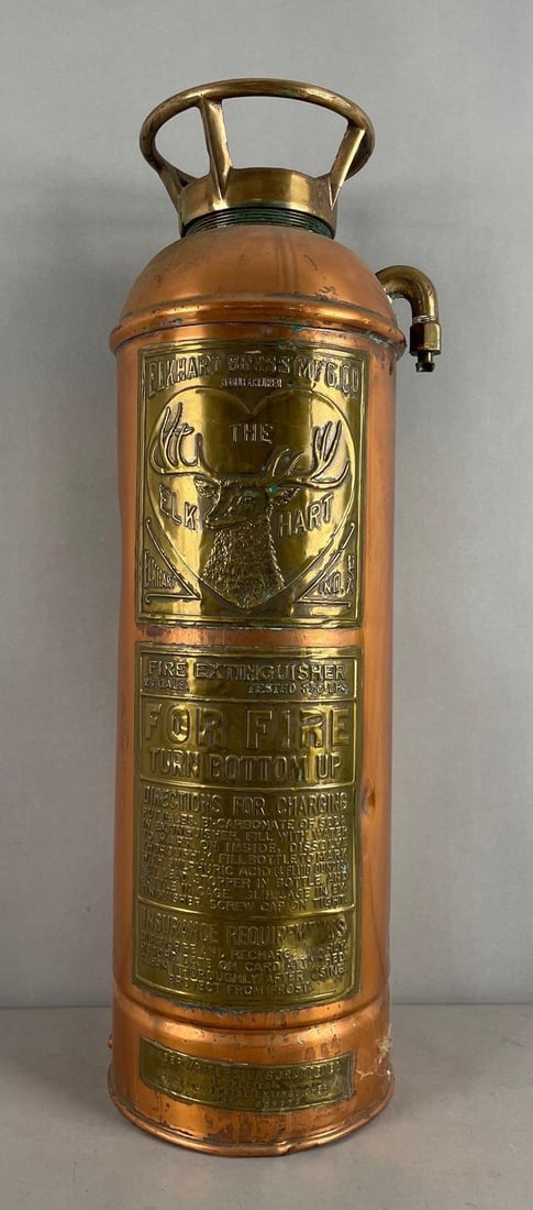 Antique Elkhart Copper / Brass Fire Extinguisher (1 of 4)
