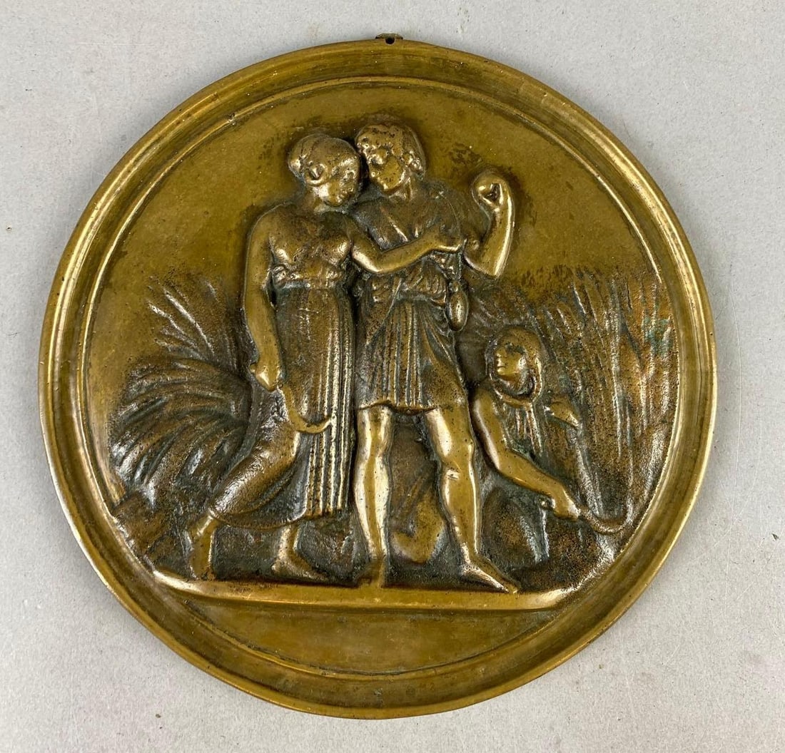 Vintage 1980s Brass Youth Summer Wall Relief: Part of the Neoclassical Four Season Series by Danish Sculptor Bertel Thorvaldsen
