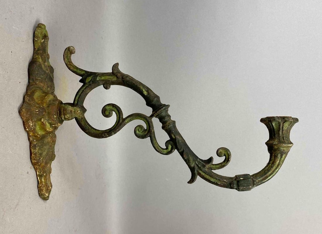 Antique 1880s Candle Wall Sconce: Measures 15 inches in length.