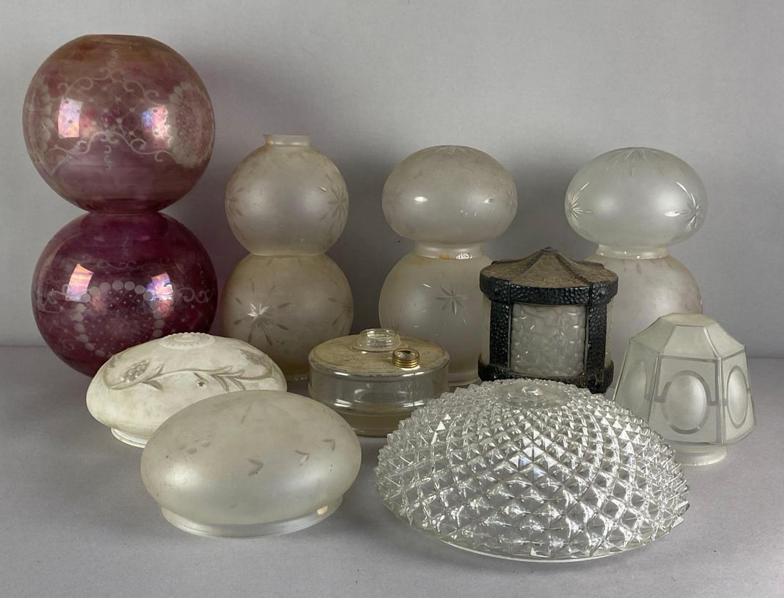 Group of Assorted Glass Shades (1 of 3)