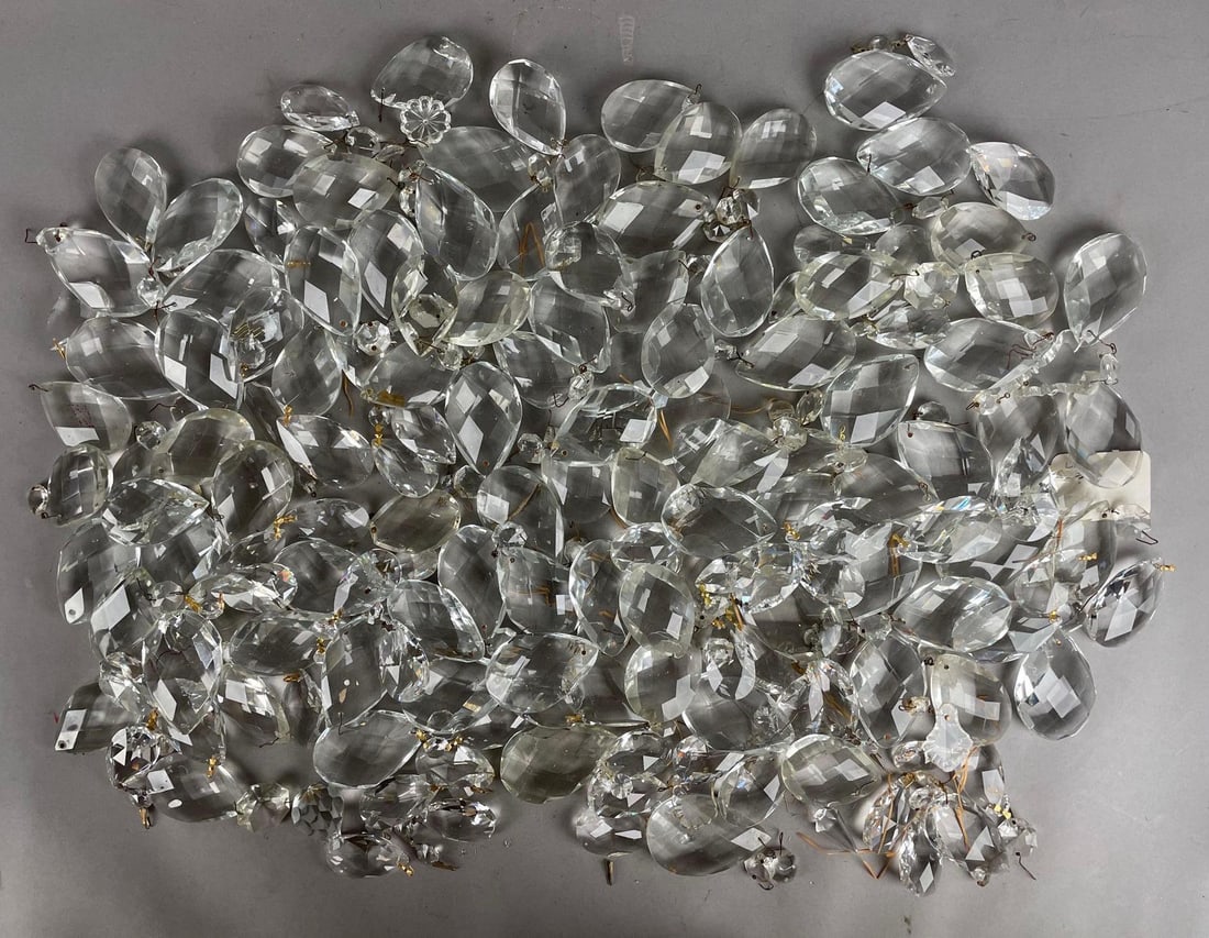 Group of Antique Teardrop Lamp Crystals (1 of 3)