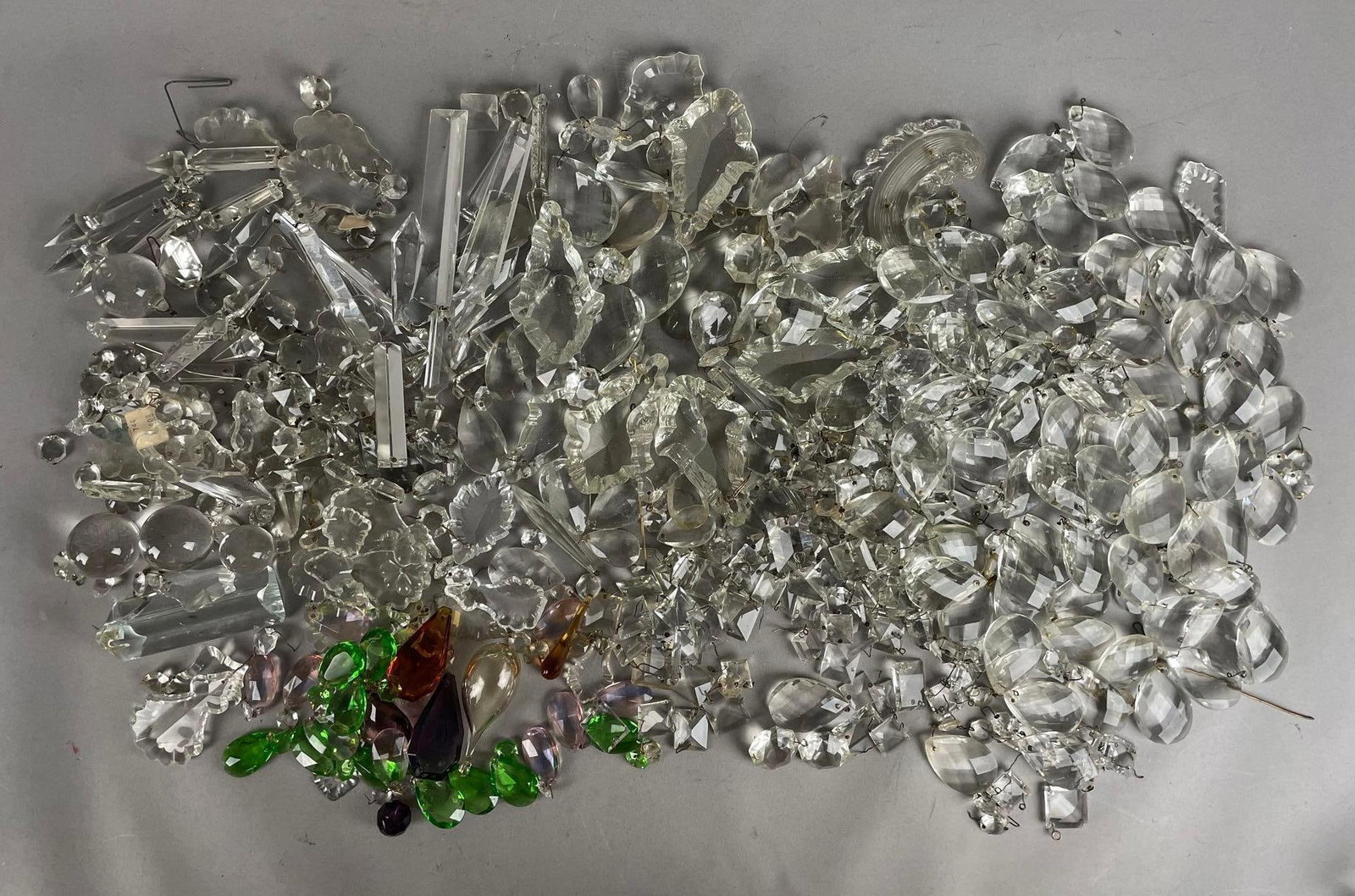 Group of Antique Assorted Lamp Crystals (1 of 3)