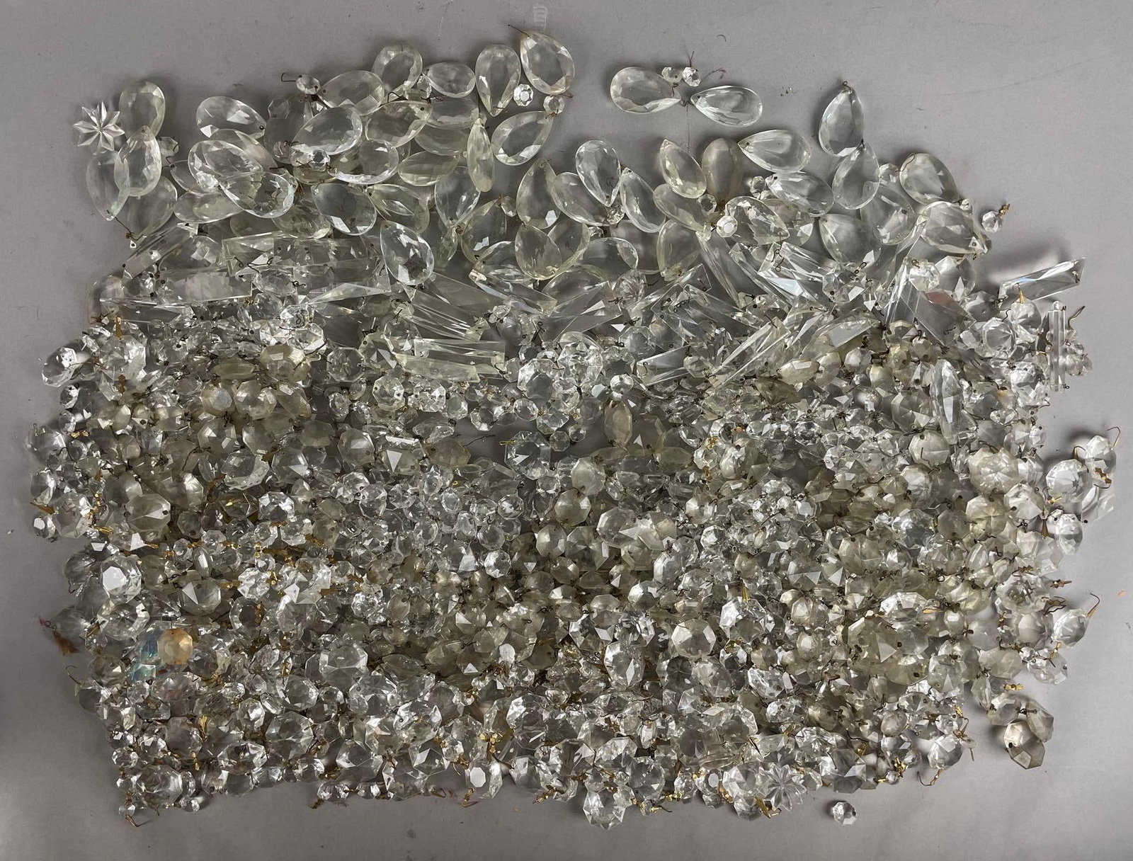 Group of Assorted Antique Lamp Crystals (1 of 3)