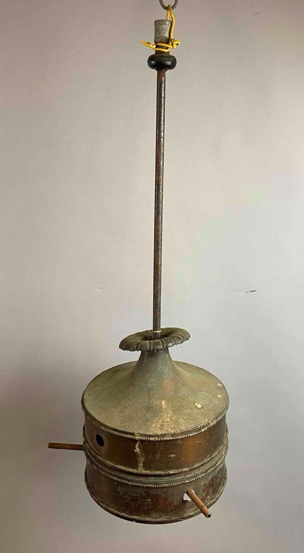 Antique 1880s Victorian Era Hanging Gas Lamp Fixture: For parts. Measured 30 inches in length. Maybe missing pieces.