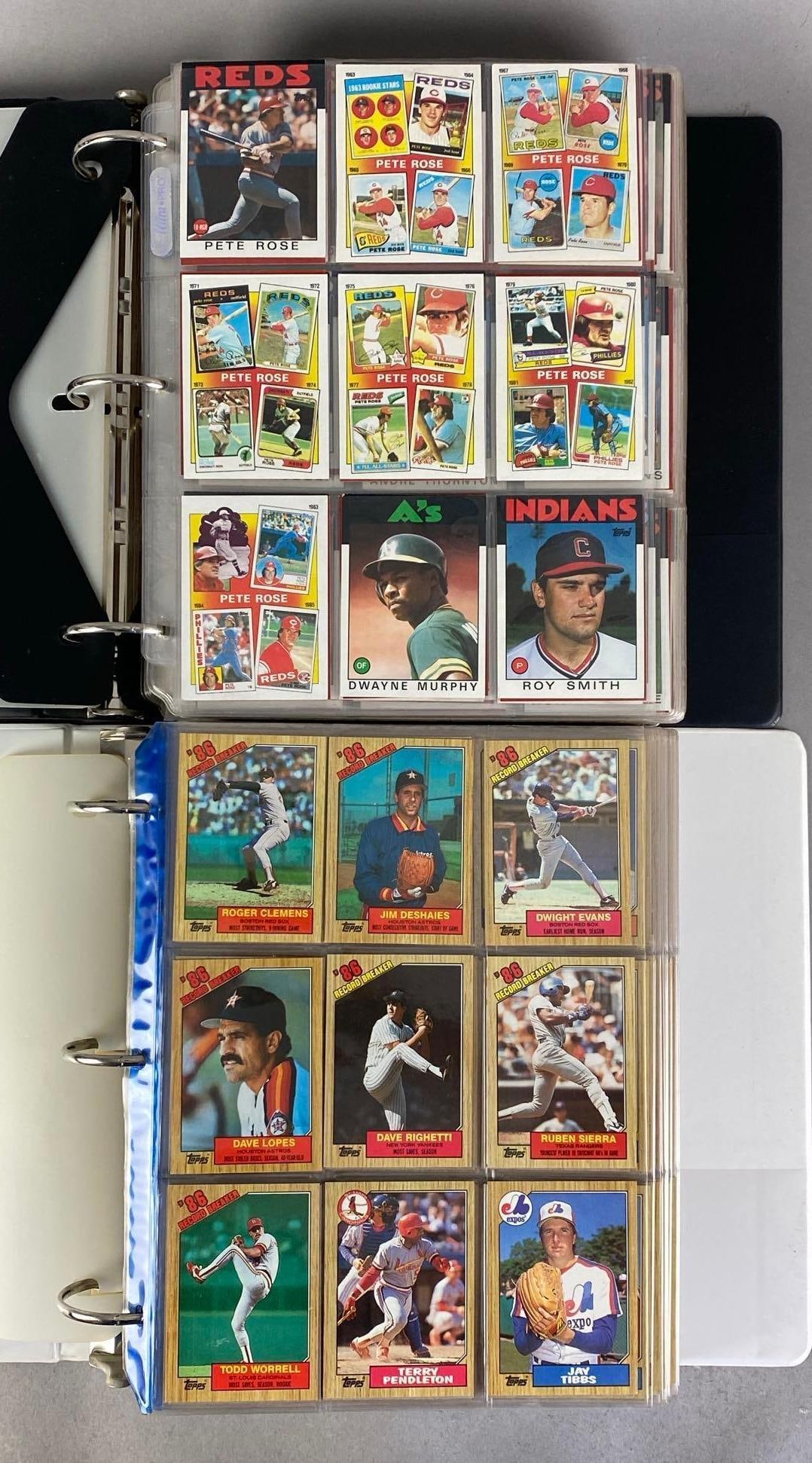 1986/1987 Topps Baseball Trading Cards Complete Sets: each album measures 12 inches H x 11 inches W