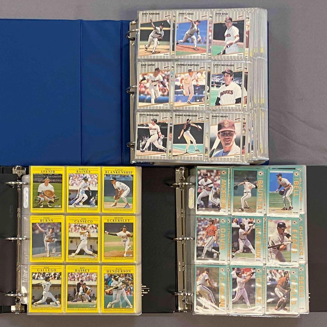 1989-1992 Fleer Baseball Trading Cards Complete Sets: Largest album measures 12 inches H x 11 1/2 inches W