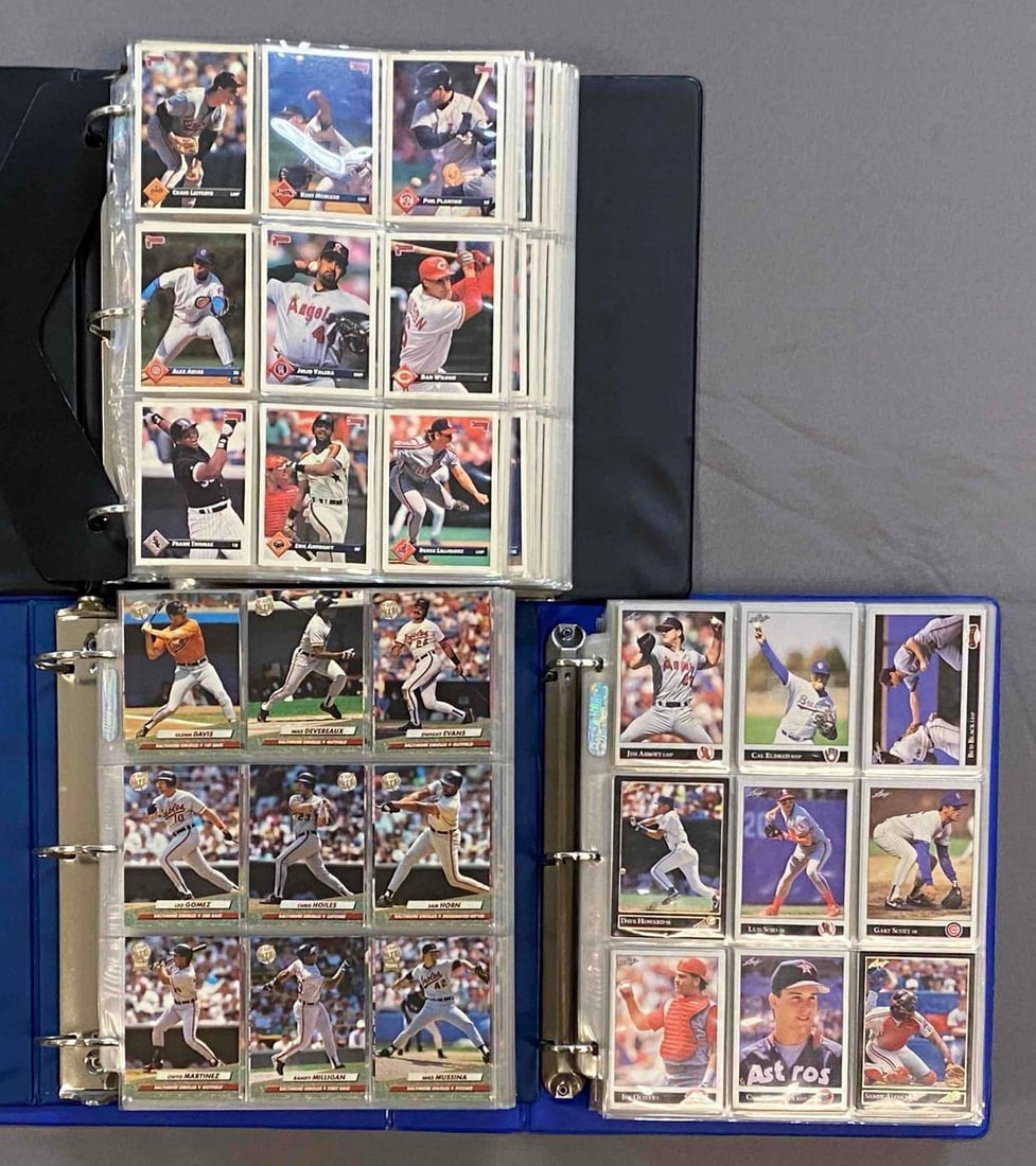 1992-1993 Leaf/Fleer/Donruss Baseball Trading Cards Complete Sets: Includes fleer ultra sets, largest album measures 12 inches H x 11 inches W