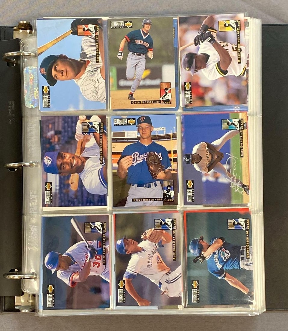 1994 Upper Deck Collectors Choice Baseball Trading Card Complete Set: Includes silver and gold border signature inserts, album measures 12 inches H x 11 inches W
