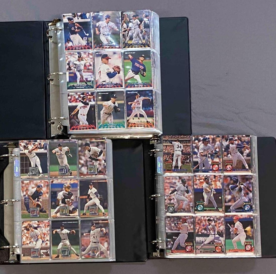 1990s Baseball Trading Cards Complete Sets: Included 1994 fleer, 1996 fleer, 1991 Opee-Dee and more, largest album measures 12 inches H x 11 inches W