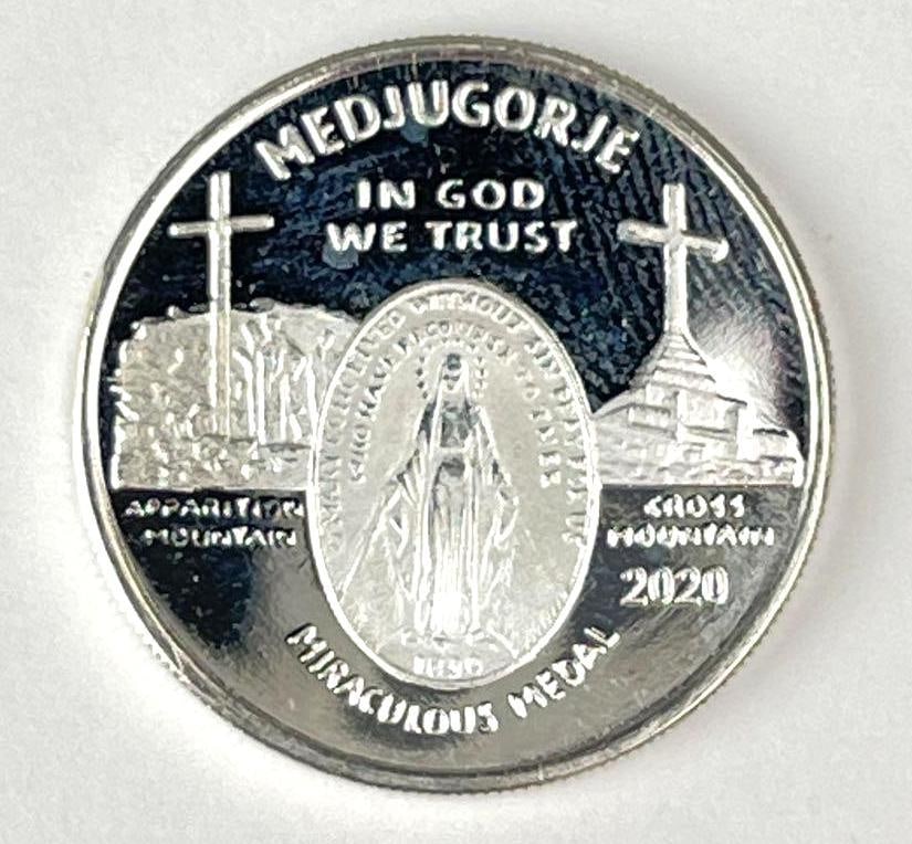 2020 Medjugorje - Miraculous Medal 1/10 oz .999 Fine Silver Round (1 of 2)