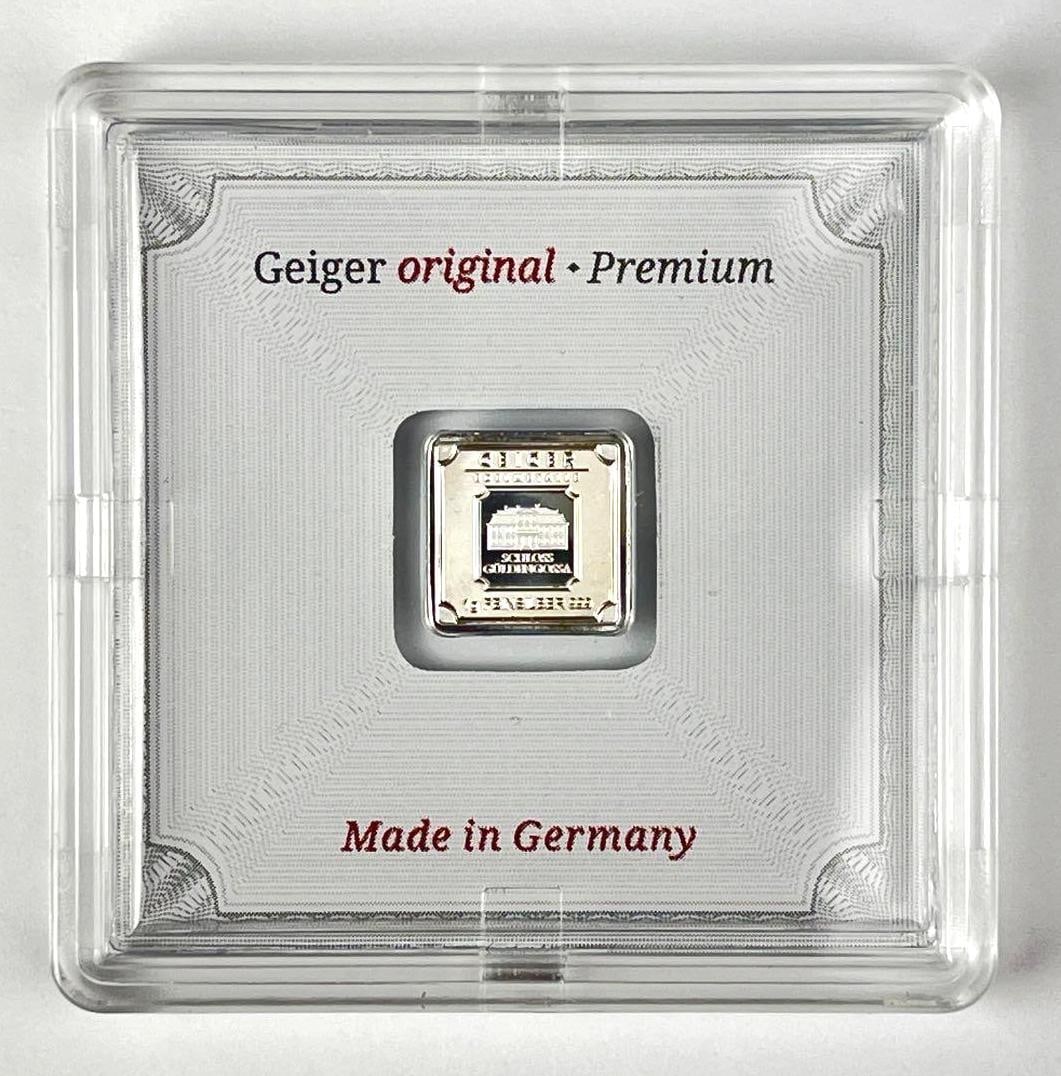 Geiger Edelmetalle Schloss Guldengossa 1 Gram 999 Fine Silver Ingot/ Bar: Geiger Edelmetalle Schloss Guldengossa 1 Gram 999 Fine Silver Ingot/ Bar