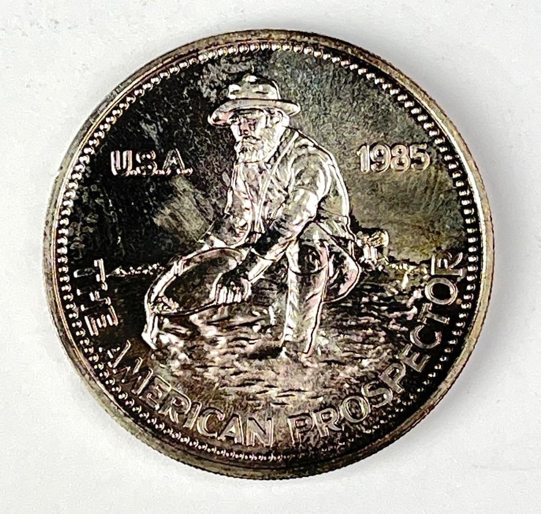 1984 Engelhard The American Prospector 1 oz 999 Fine Silver Round (1 of 2)
