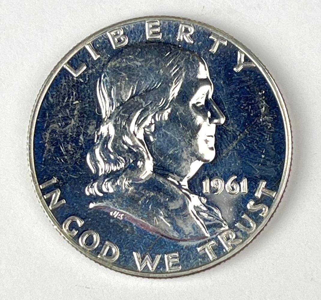 1961 US Franklin 90% Silver Half Dollar: 1961 US Franklin 90% Silver Half Dollar