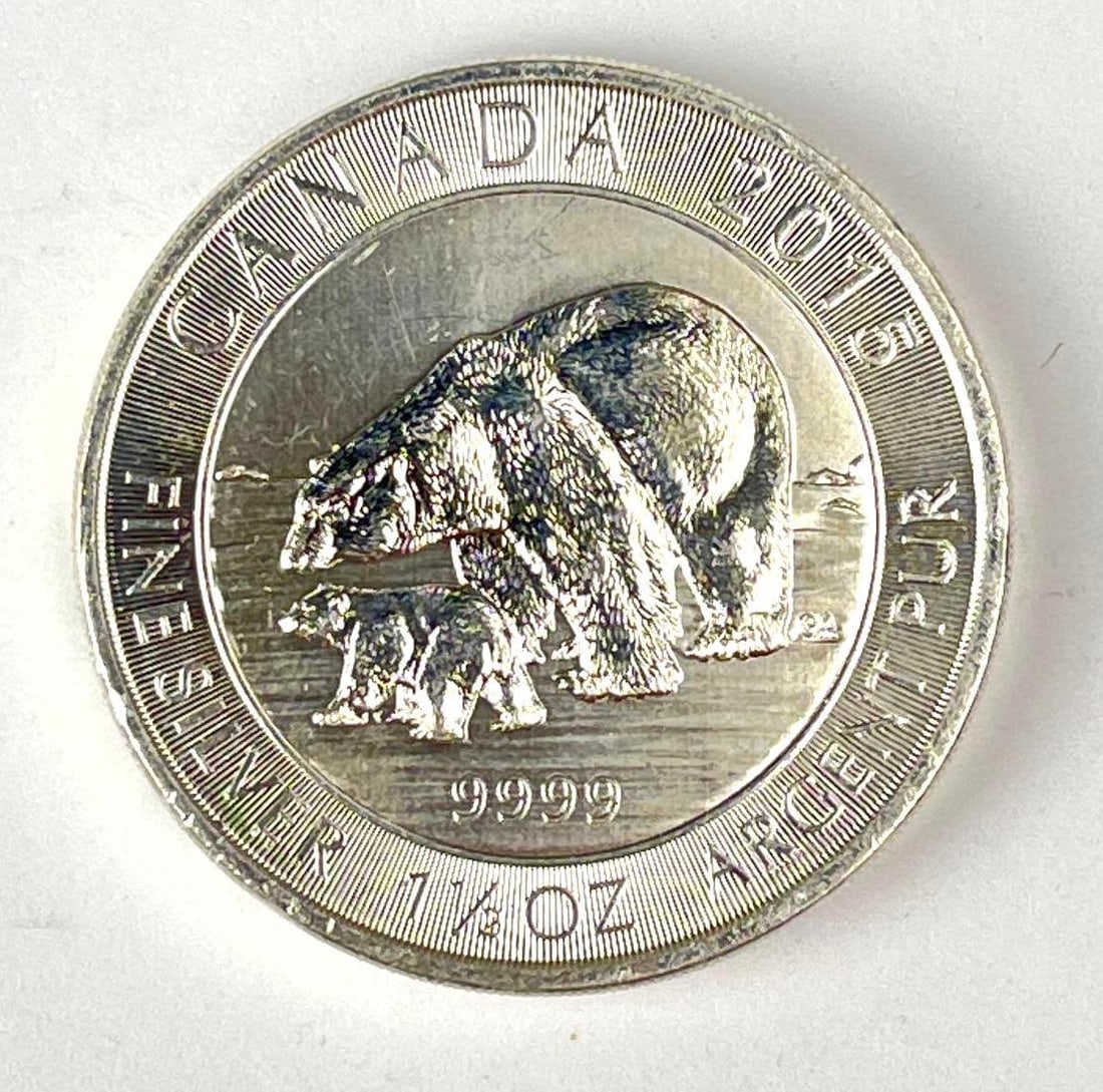 2015 Canada Polar Bear 1.5 oz 9999 Fine Silver Coin: 2015 Canada $8 Polar Bear 1.5 oz 9999 Fine Silver Coin
