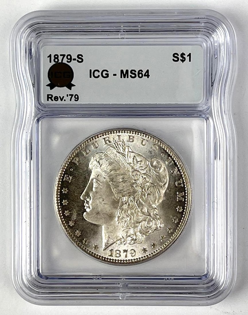 1879 S US Morgan Silver Dollar ICG MS64: 1879 S US Morgan Silver Dollar ICG MS64