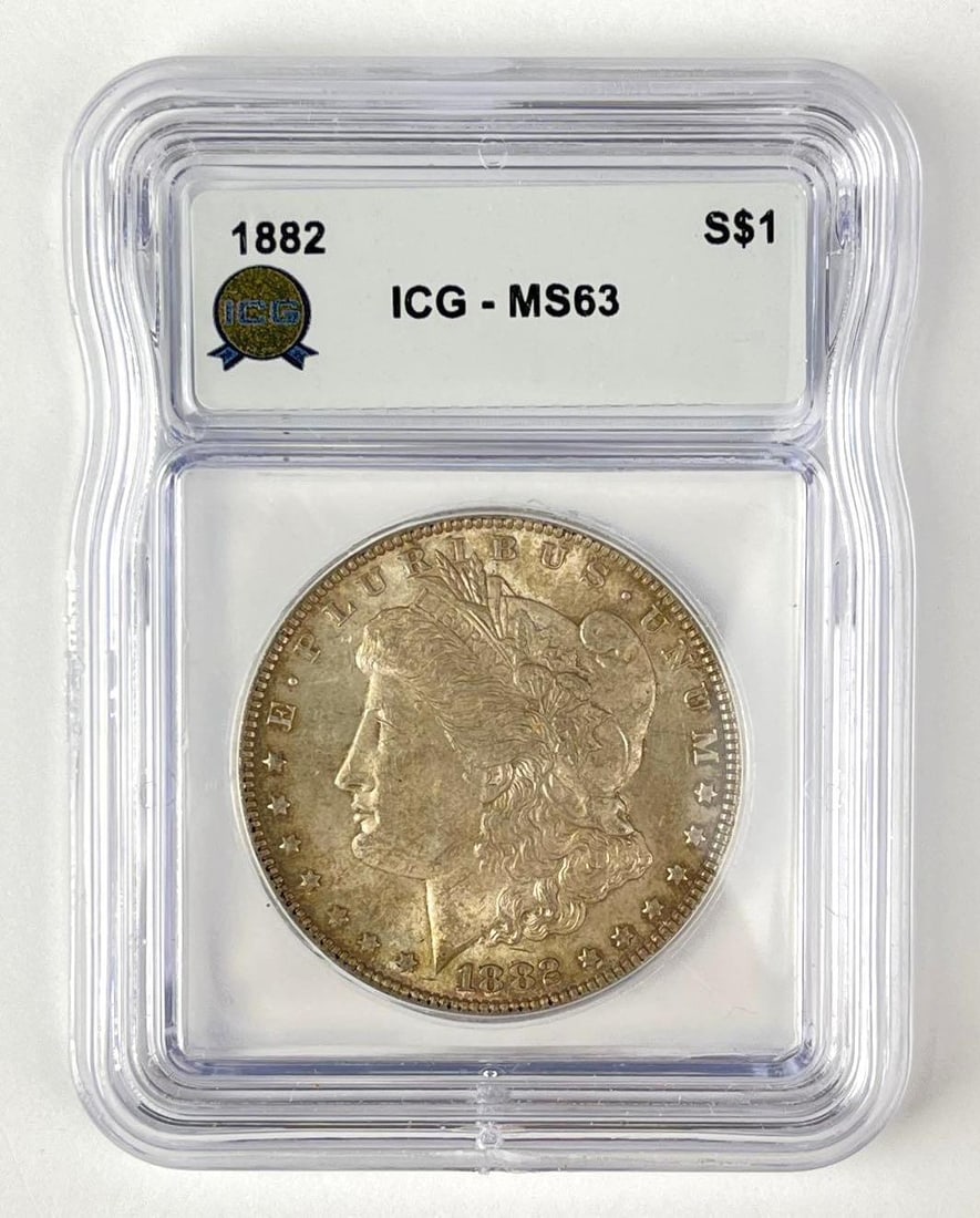 1882 US Morgan Silver Dollar ICG MS63: 1882 US Morgan Silver Dollar ICG MS63