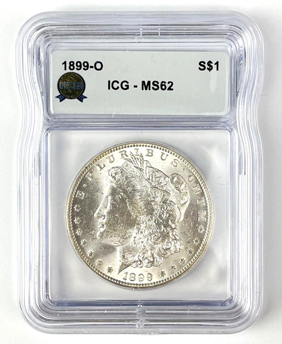 1899 O US Morgan Silver Dollar ICG MS62: 1899 O US Morgan Silver Dollar ICG MS62