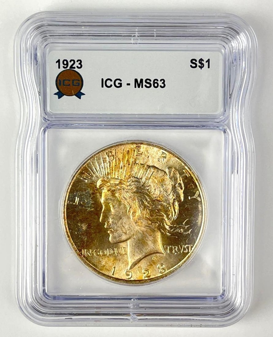 1923 US Peace Silver Dollar ICG MS63: 1923 US Peace Silver Dollar ICG MS63