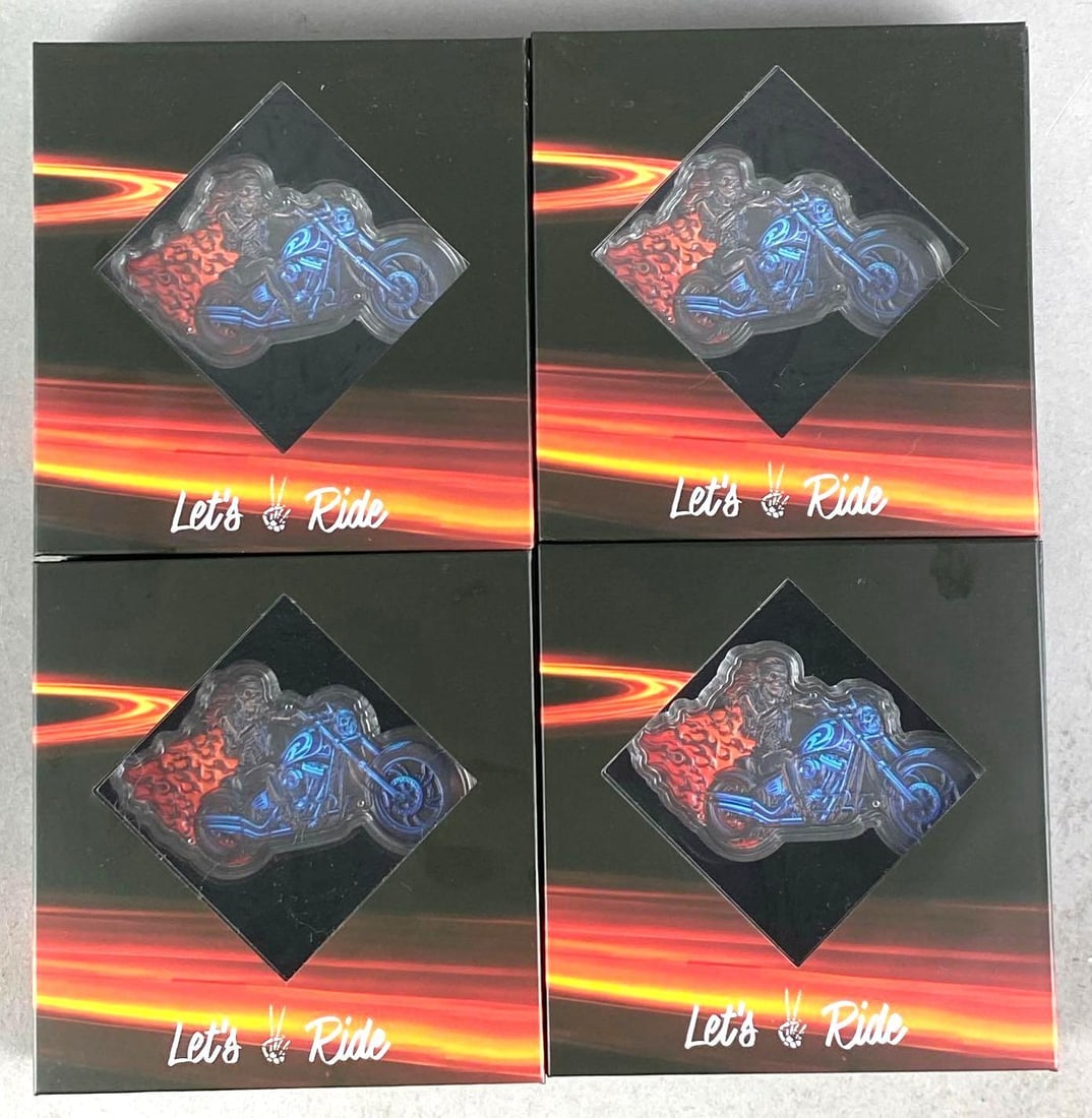 Group of 4 LE Lets Ride 100g .999 Fine Copper Ingots/Bars (1 of 2)
