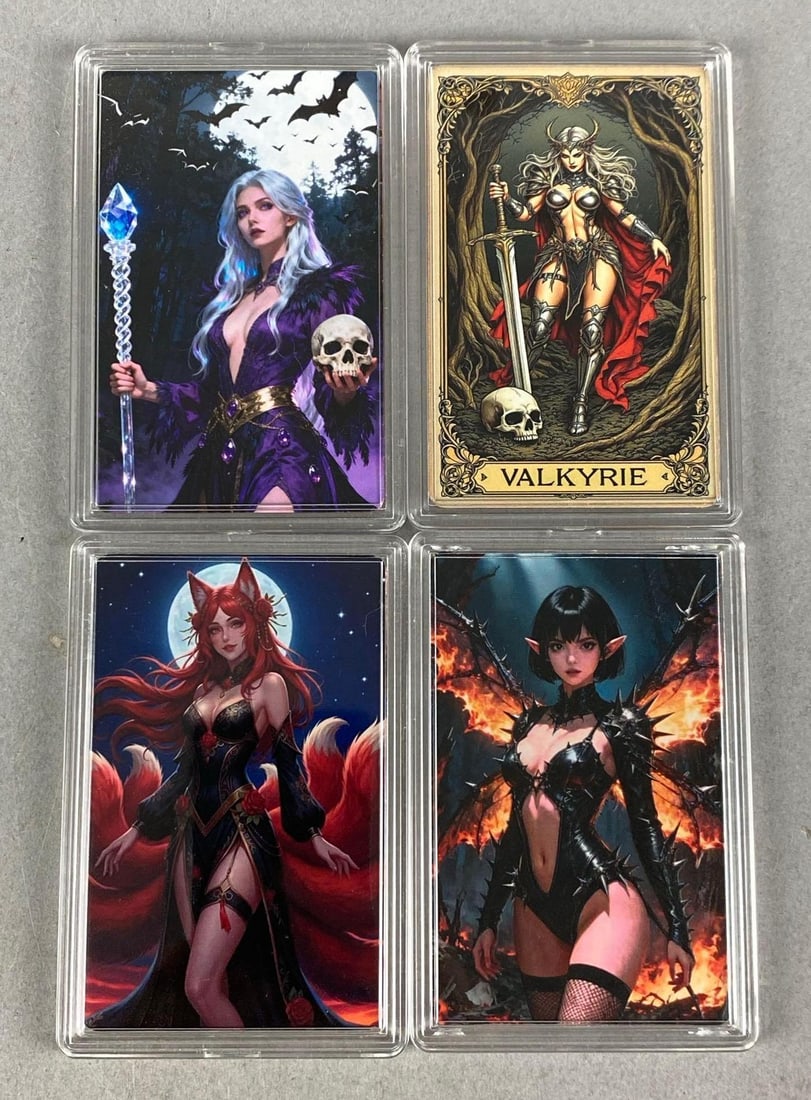 Group of 4 .999 Copper 1 oz Fantasy Women Ingot/Bars (1 of 2)
